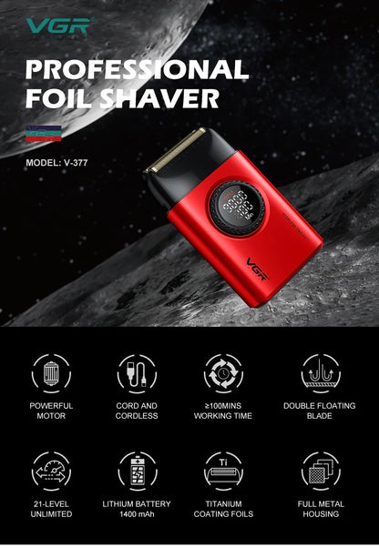 VGR Hair Trimmers Professional Hair Clippers Electric Hair Clippers 0MM Trimmer Reciprocating Mens Beard Trimmers V-977 V-377