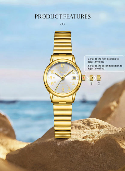 LIGE Sunkta Elegant Fashion Woman Watch Classic Luxury Auto Date Waterproof Simple Stainless Belt Watches for Women Montre Femme