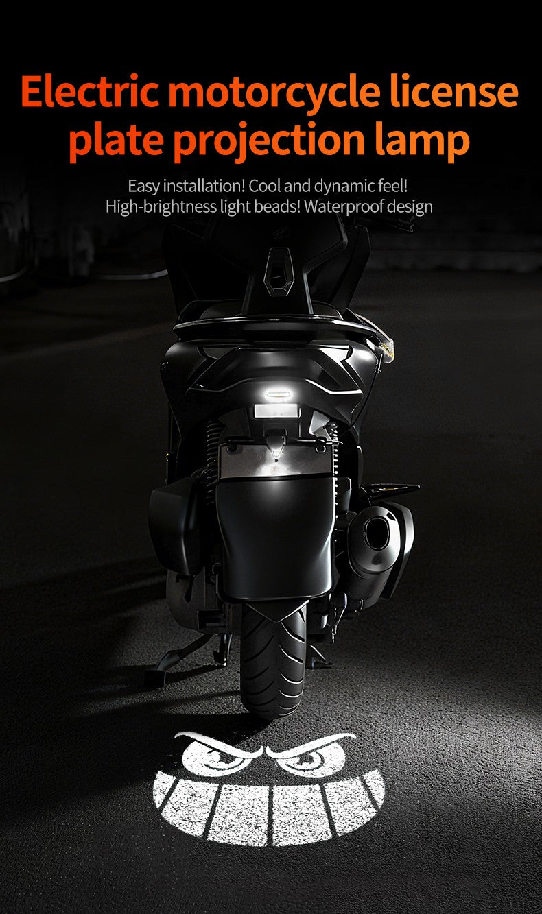Luz de projeção de motocicleta e veículo elétrico olho de diabo LED de alta definição luz de placa anti-colisão traseira mod