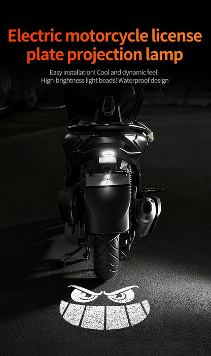 Luz de projeção de motocicleta e veículo elétrico olho de diabo LED de alta definição luz de placa anti-colisão traseira mod