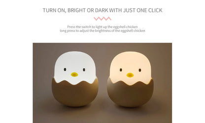 Duck Silicone Night Light for Children With Timer Usb Rechargeable Dimming Touch Lamp Sleeping Bedroom Cartoon Animal Decor Gift