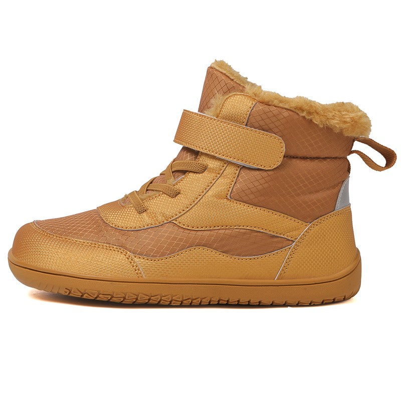 New Children's wide toe barefoot snow boots Little/Big/Kid Wide Toe Minimalist Sneakers Girls waterproof high-top cotton shoes