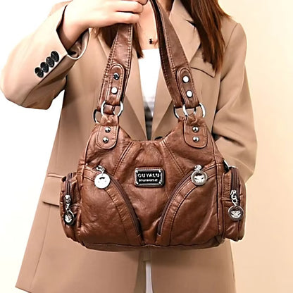Y2K Motorcycle Bag Women's PU Leather Crossbody Bag Retro Luxury Handbag Fashion Motorcycle Bag Brand Fashion Crossbody Bag