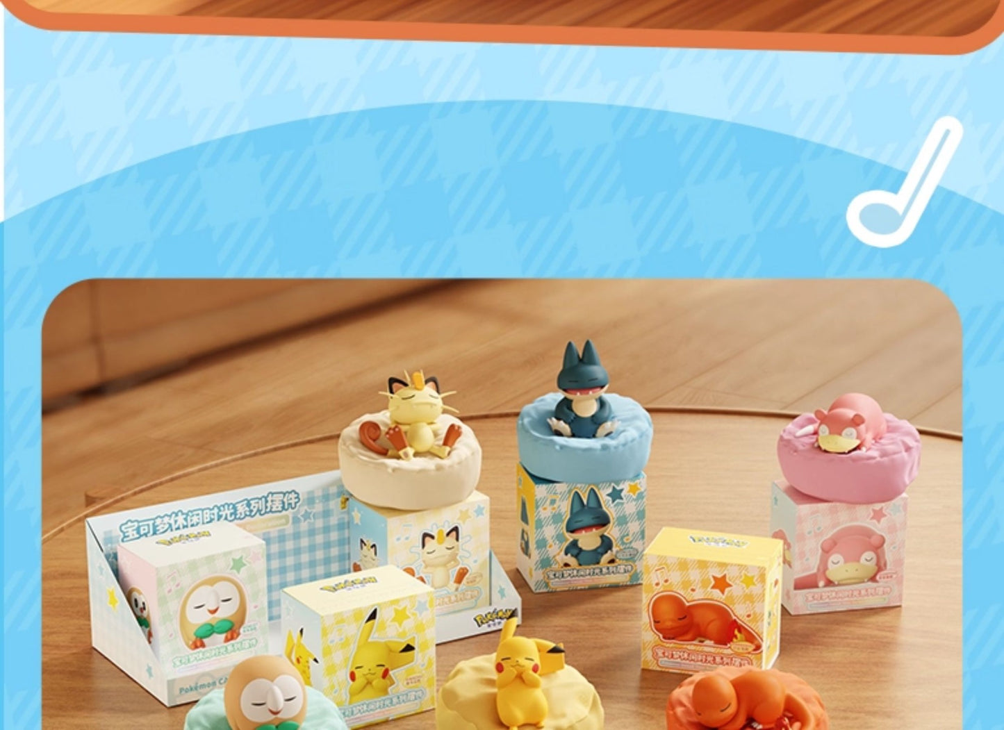 POKEMON Original Posição de Dormir Pikachu Charmander Slowpoke Meowth Rowlet Figuras Boneco de Ação Genuíno Brinquedo Presente