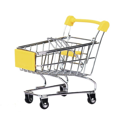 Mini Supermarket Shopping Trolley Cart Desktop Model Children's Toys Home Decoration Miniature