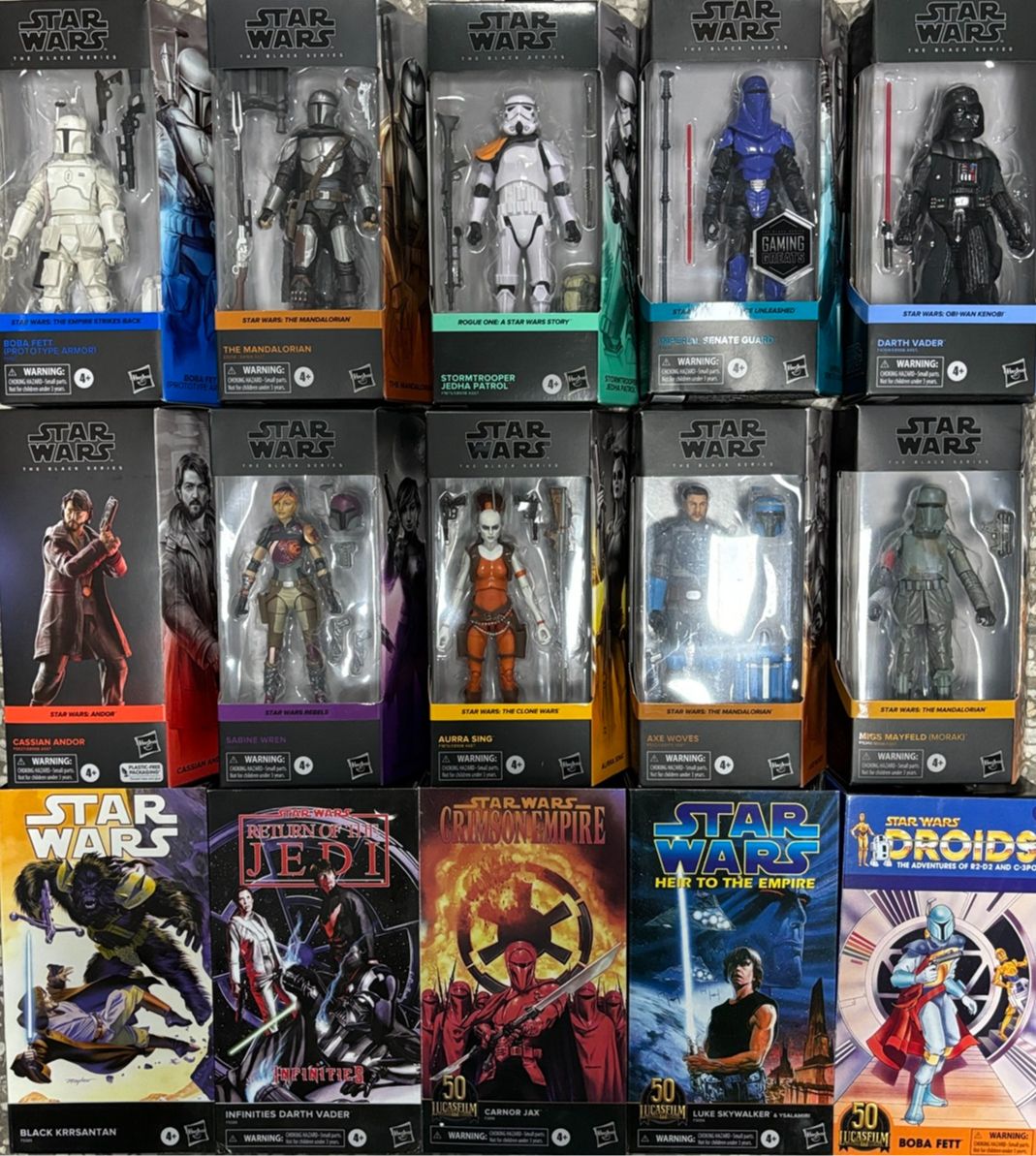 Hasbro Star Wars Black Series Obi-Wan Darth Vader Cal Kestis Boba Fett Luke Mandalorian Boneco Colecionável de Ação Brinquedo Presente
