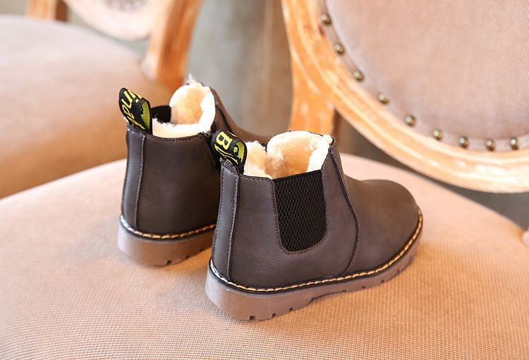 Kids Casual Boots Non-slip Wear-resistant Children Shoes Handsome Fashion Babies Warmly Shoes Girls Boys Soft Bottom Footwear