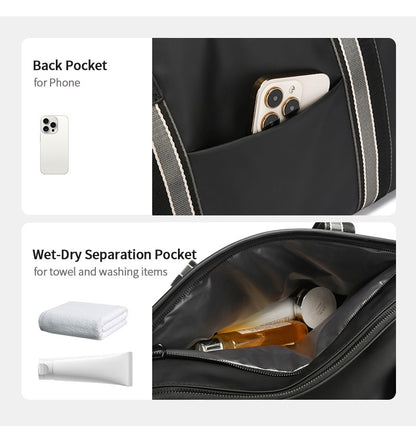 Men's Travel Bag with Wet Dry Separation Pocket Independent Shoe Case Large Capacity Gym Bag for Exercise Trip Motorbike Travel