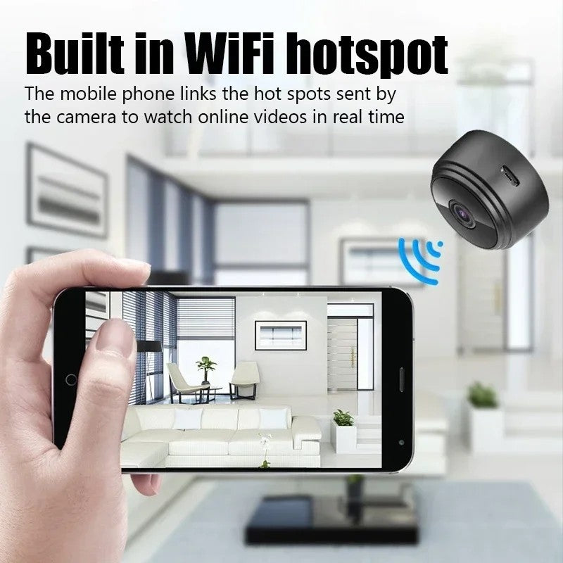 Mini Câmera WiFi A9 Câmera de Segurança para Monitoramento Doméstico Inteligente de Bebês e Animais de Estimação com Gravador de Vídeo Sem Fio