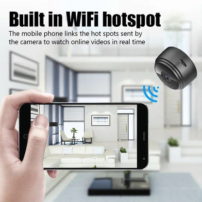 Mini Câmera WiFi A9 Câmera de Segurança para Monitoramento Doméstico Inteligente de Bebês e Animais de Estimação com Gravador de Vídeo Sem Fio