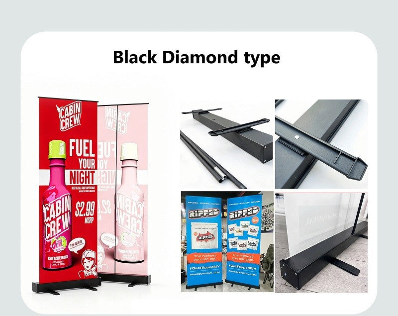 Retractable Roll Up Banner Custom Printed Display Stand 80x200/85x200cm Portable Pull Up Banner for Trade Show Business Promotio