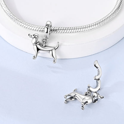 925 Sterling Silver Dog Charms French Bulldog Poodle German Shepherd Beagle Dachshund Pendants Fit Bracelets DIYJewelry Gift