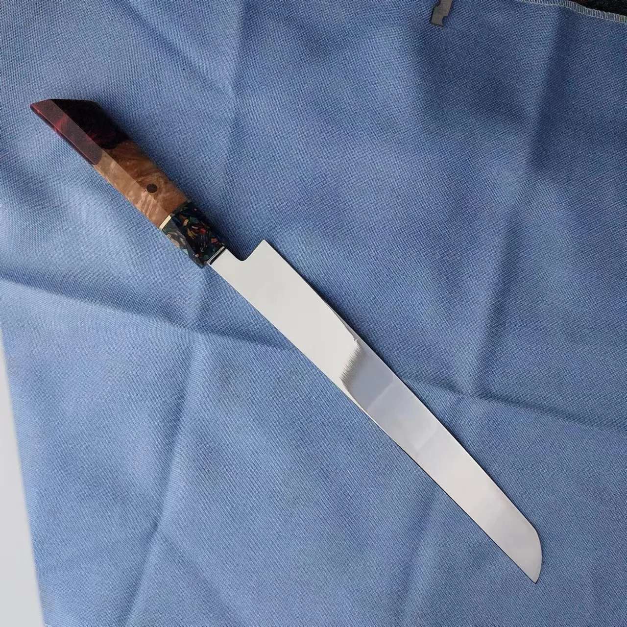 Faca de Sashimi Fio Único Sakimaru Cutelo de Chef Tynny para Fatiar Sushi Presunto Lâmina de Aço 10Cr15MoV Facas de Cozinha Feitas à Mão Messer