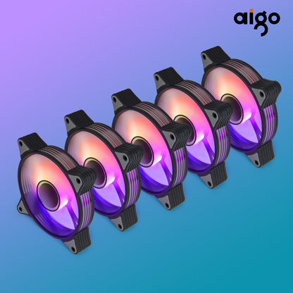 Aigo AR12PRO Computer Case Fan Ventoinha PC 120mm RGB Fan 4pin PWM CPU Cooling Fan 3pin5v Unlimited Space Argb 12cm Ventilador