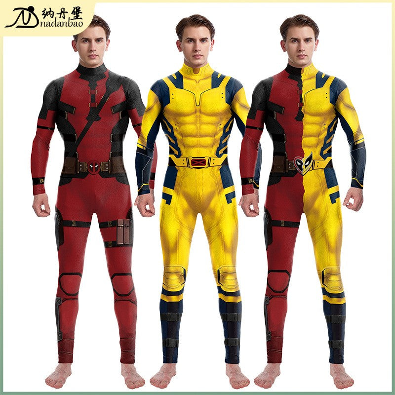 super-héros hommes film Deadpool Wolverine Cosplay Costumes Hallloween combinaison Performance fête Zentai body