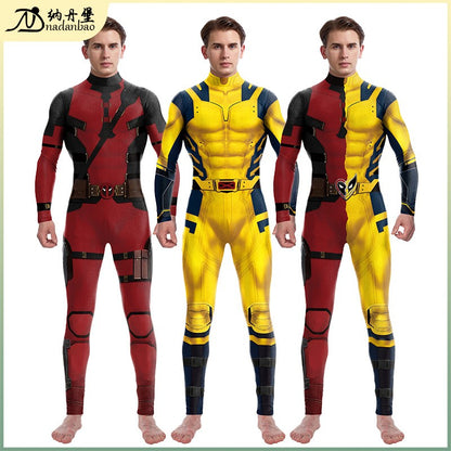 super-héros hommes film Deadpool Wolverine Cosplay Costumes Hallloween combinaison Performance fête Zentai body