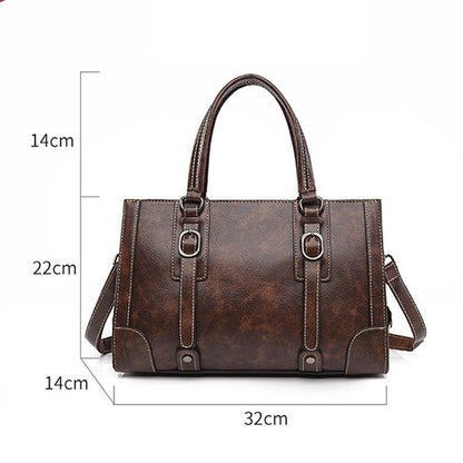 retro style women's handbag simple PU versatile shoulder bag for women large-capacity tote bag lady commuting crossbody bag