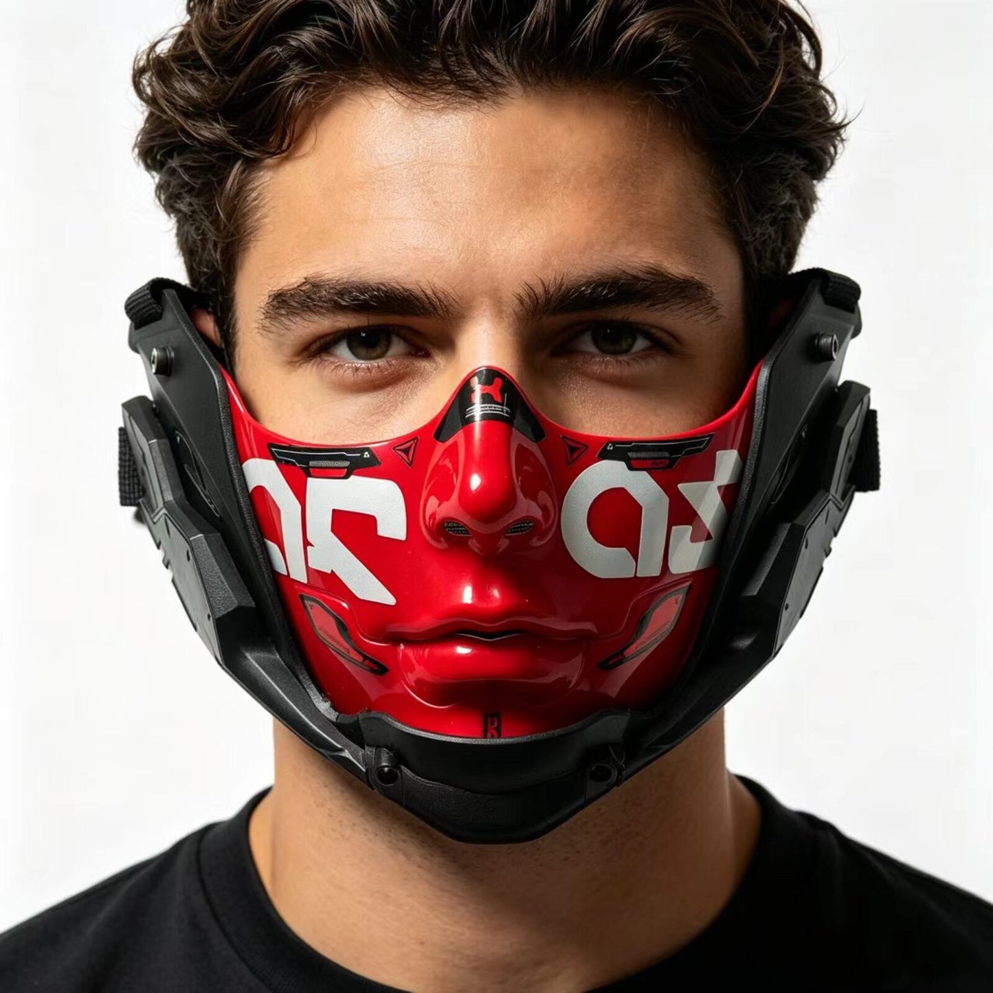 14 Color Two Sizes Cyberpunk Half Face Mask Halloween Cosplay Mask Adjustable Strap Breathable Comfort Party Costume Face Cover