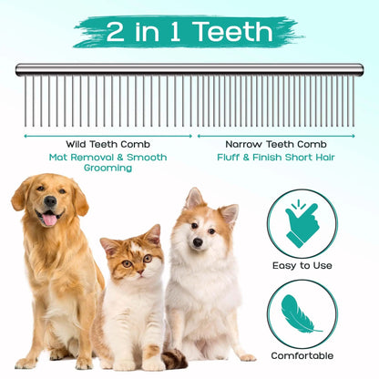 5 in 1 Professional Dogs Grooming Scissors Set Stainless Steel Dog and Cat Hair Thinning Shears with Safety Round Tip for Pet