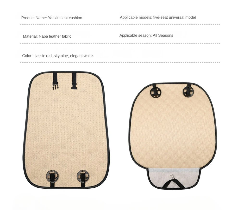 Kcimo Pu Leather Car Seat Cover Seat Back Soft Cushion Universal Front and Rear Car Seat Cushion Chair Carpet Pad Four Seasons