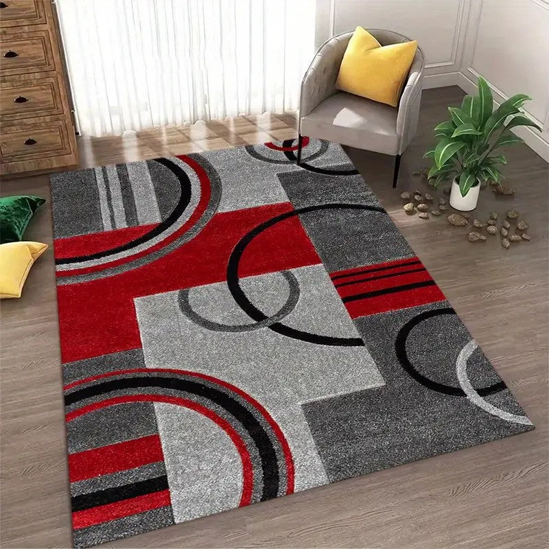 Nordic Style  Area Rug Abstract Geometric Carpet Non-Slip Washable Carpet for Living Room Bedroom and Home Decor Floor Mat