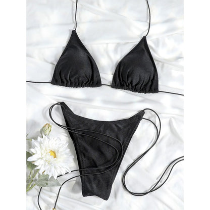 Rinabe Blue Two-Piece Suit Women's Swimsuit Push Up Solid Bikini Set Beachwear Low Waist Bathing Suits Female Swim Suits