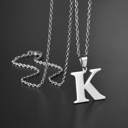 Colar de Aço Inoxidável com Pingente de Nome Letras A-Z do Alfabeto, Colares Minimalistas Iniciais para Homens e Mulheres, Presentes de Moda no Atacado