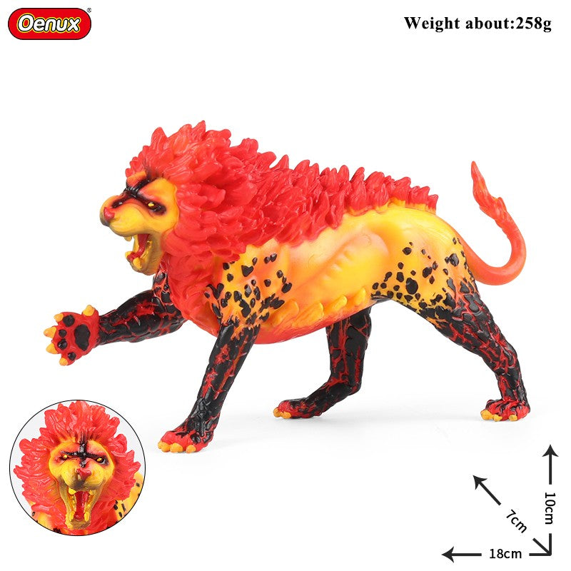 Oenux Simulação Dinossauro Dragão Tartarugas Touro de Fogo Orangotango Golem de Magma Modelo Animal Figuras de Ação Coleção de PVC Brinquedo Infantil Presente