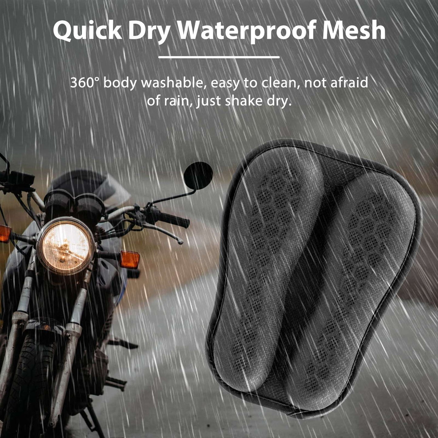 Almofada de Gel Antiderrapante para Assento de Moto 3D Colmeia Amortecedora Almofada de Assento de Moto Respirável Acessório de Capa de Assento de Moto