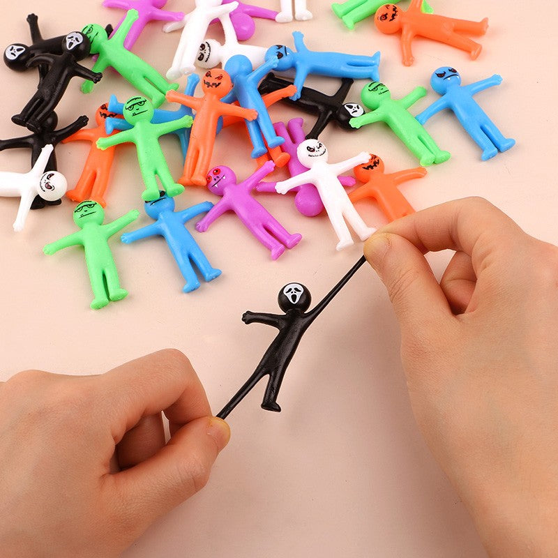 12-36Pcs Funny Little Man Halloween Stretchy Toy Kids Halloween Birthday Party Favors Goodie Bag Trick or Treat Bucket Filler