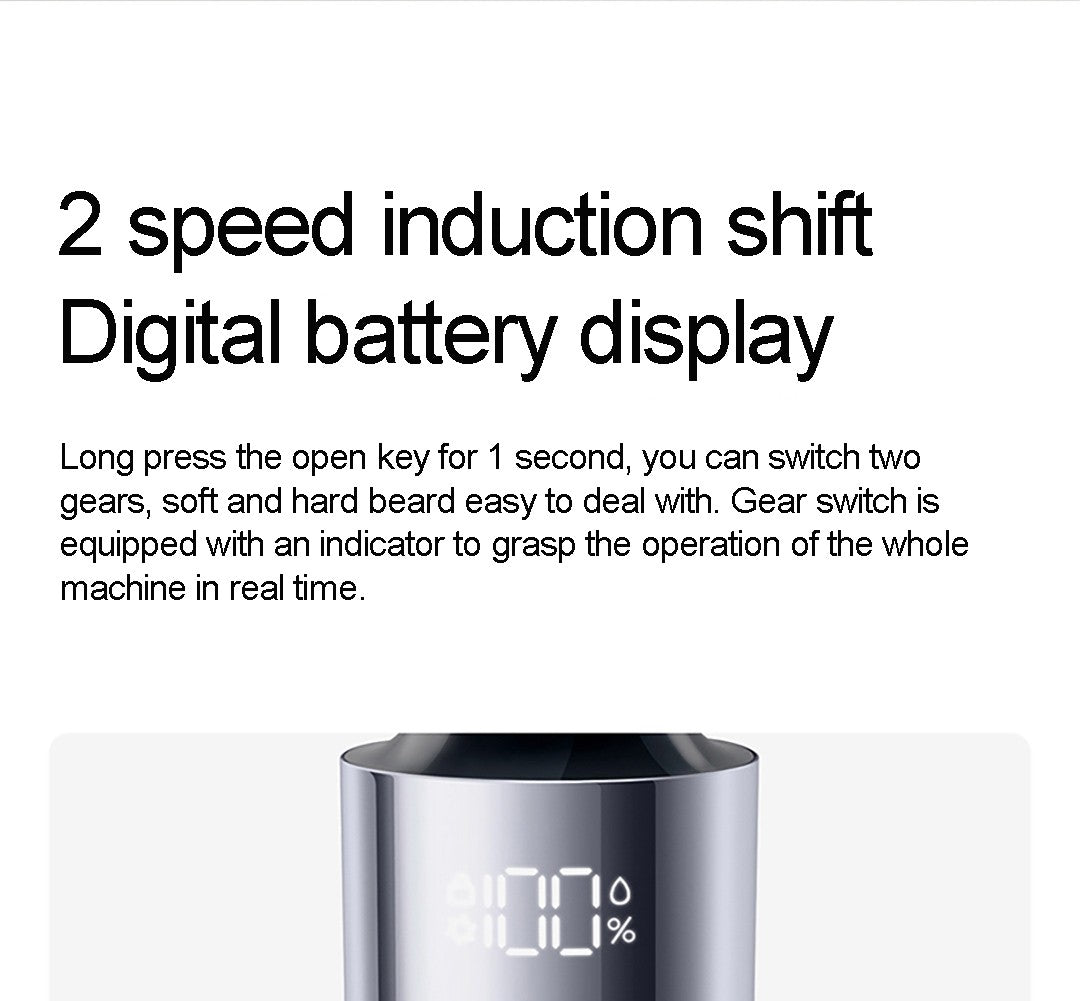 Mijia Electric Shaver S302 LED Digital Display IPX7 Waterproof 800mAh Tpye-C Rechargeable Razor Shaver for Men