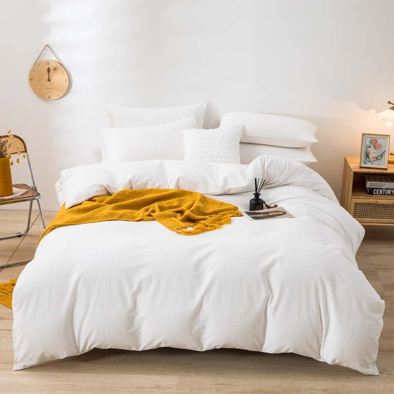 Three-piece fashionable solid-color down duvet cover, simple down duvet cover (1 down duvet cover +2 pillowcases, without core)