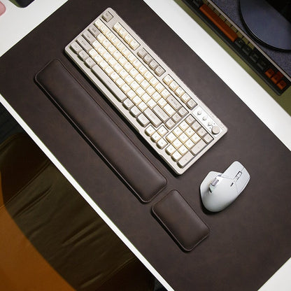 Mouse Pad de Mesa PU à Prova d'Água Grande Mousepad para Notebook Tapete de Mesa Antiderrapante Tapetes para Teclado Tapete de Mouse, protetor de pulso para mouse três peças