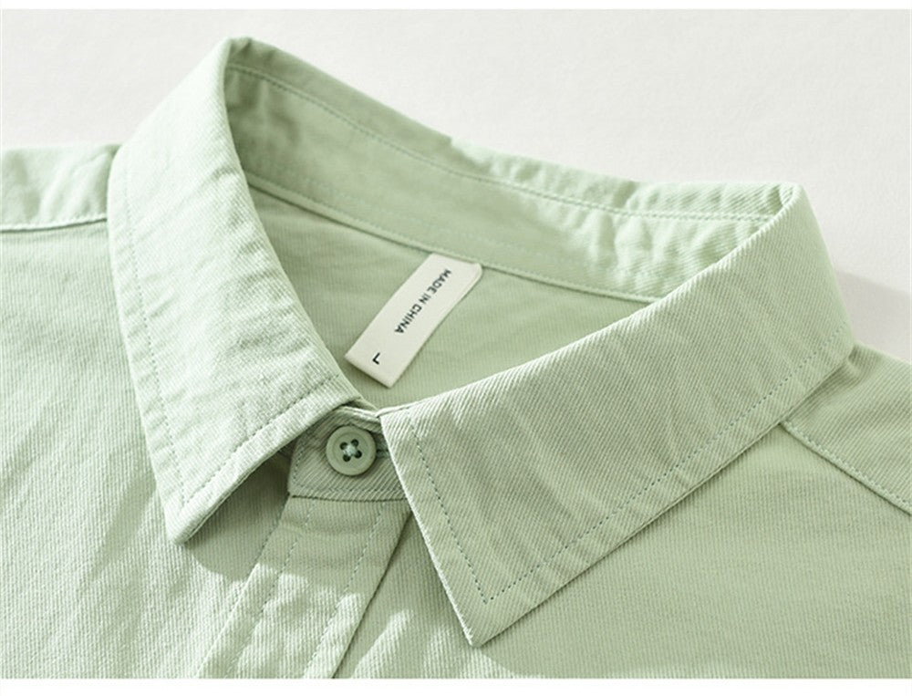 Mens long sleeve regular shirt Multi-color cotton plain shirt for Young men work tops Autumn men's clothing loose casual shirts