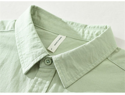 Mens long sleeve regular shirt Multi-color cotton plain shirt for Young men work tops Autumn men's clothing loose casual shirts
