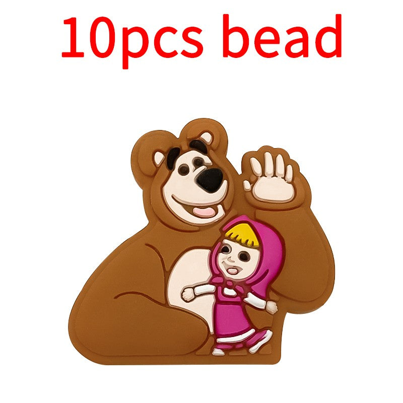 10pcs Mickey Minnie Silicone Pacifier Clips Food Grade Teethers For Baby DIY Baby Soother Nursing Pacifier Chain Accessories