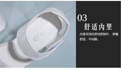 Summer New White High-heeled Women's Sandals Women's Chunky Heel Wedge Platform Sandals Fish Mouth Shoes Roman Sandals for Women