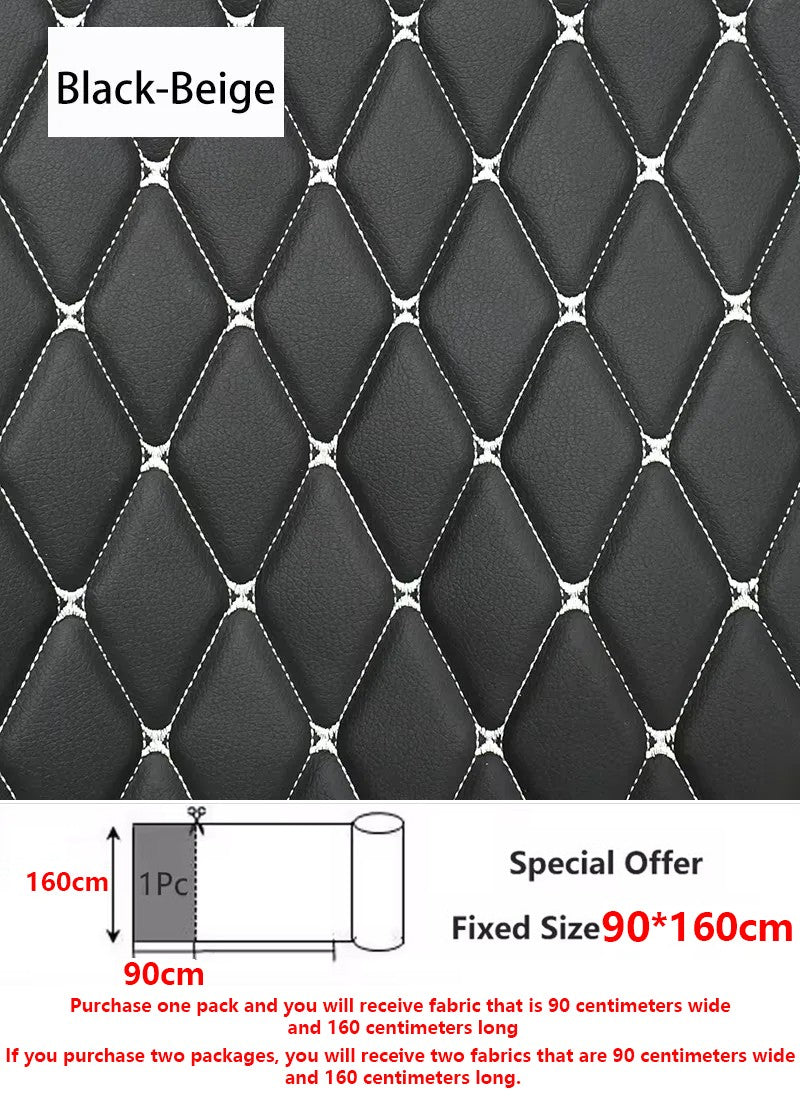 45/90x160cm Special Offer Embroidered Plaid Fabric Sponge Interlayer Leather Fabrics for Car Interior Seat Cushion Decoration