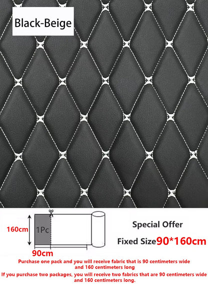 45/90x160cm Special Offer Embroidered Plaid Fabric Sponge Interlayer Leather Fabrics for Car Interior Seat Cushion Decoration