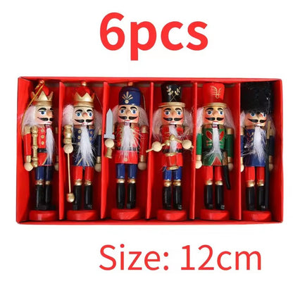 10/12/14cm Nutcracker Miniatures Pink Series Nutcracker Puppet Ornaments Desktop Decoration Cartoons Walnuts Soldiers Band Do