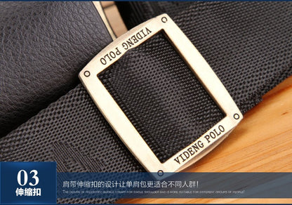 New Men's Bag, Business Shoulder Bag, Wear-resistant Waterproof PU Leather 10 Inch Capacity Men's Briefcase POLO Casual Bag