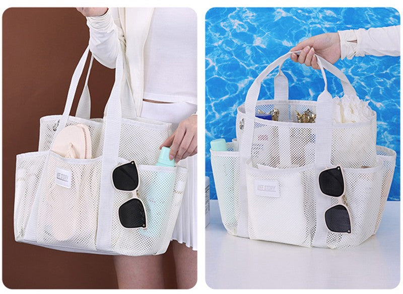 Beach Swimming Bag Fashion Portable Sports Bag Mesh Hollow Travelbag Large Capacity Gym Bag Multi-function Pocket Clutch Bag