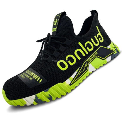 Sapatos de Segurança Leves com Biqueira de Aço Masculinos Antiperfuração Sapatos de Trabalho Masculinos Respiráveis Sapatos Industriais Botas de Segurança de Trabalho Indestrutíveis