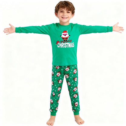 Boys Girls Christmas Long Sleeve Pajama Sets Kids Santa Claus Pjs Baby Pijamas Children Soft Sleepwear For "Merry Christmas";;VERDADEIRO;;"CR1707,10T