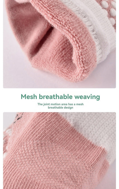 Baby Crawling Knee Pads Breathable, Toddler Walking Anti-Fall, Infant 0-3 Years Old, Pure Cotton Anti-Collision Elbow Pads, Non-