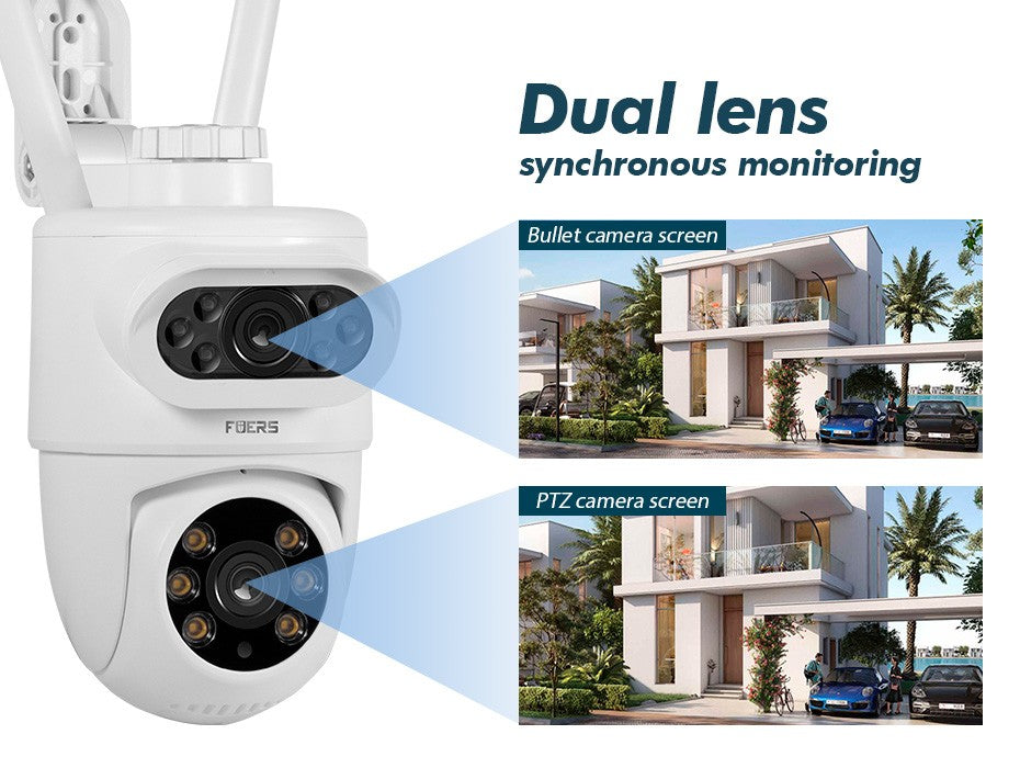FUERS 5K 10MP Dual Lens IP Camera Tuya Smart Home Security Auto Tracking Wireless Alarm WIFI CCTV Surveillance Outdoor Camera