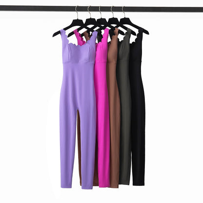 One-Piece Yoga Jumpsuit Women Gym Running Suit Super Soft Slim Fit Fitness Onesie Breathable High Stretch Workout Clothes Tights