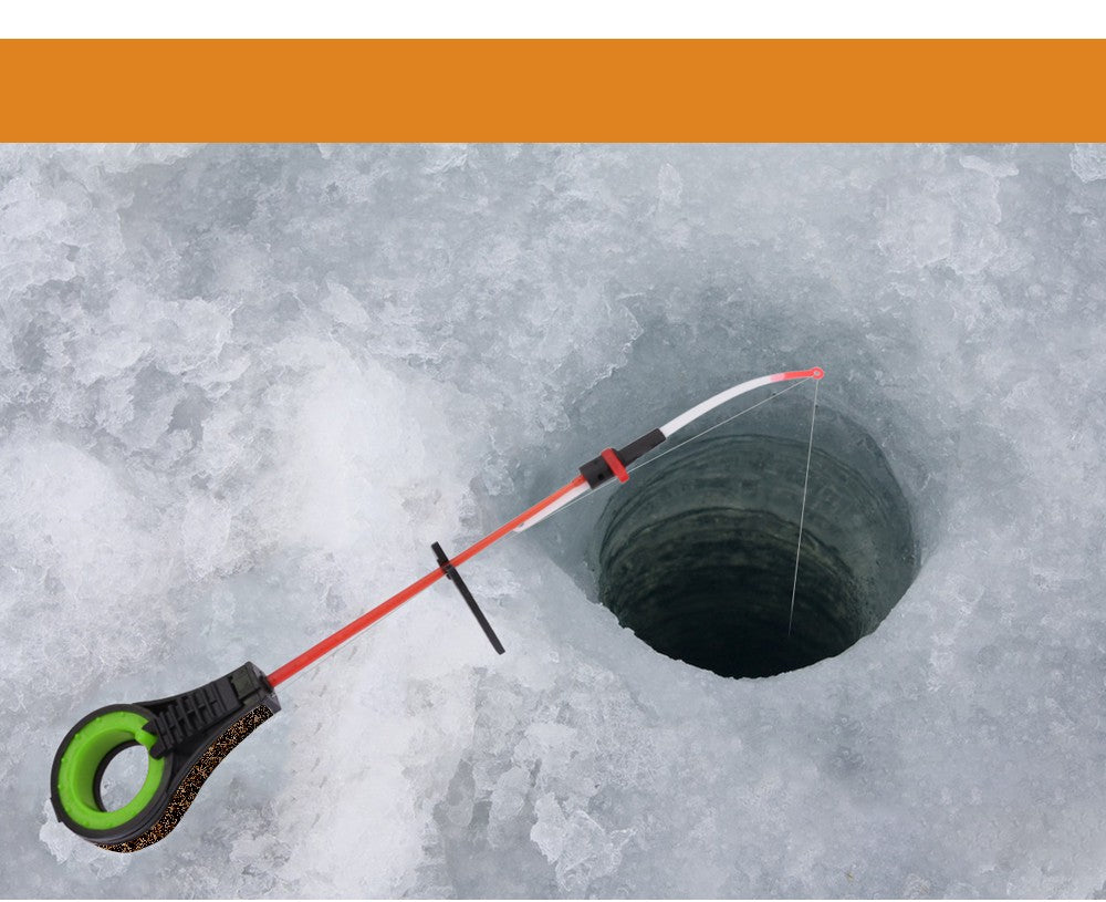 Cana de Pesca de Gelo FTK Mini Portátil de Inverno Haste de Plástico ABS Destacável Impermeável Ponta de Reposição da Haste