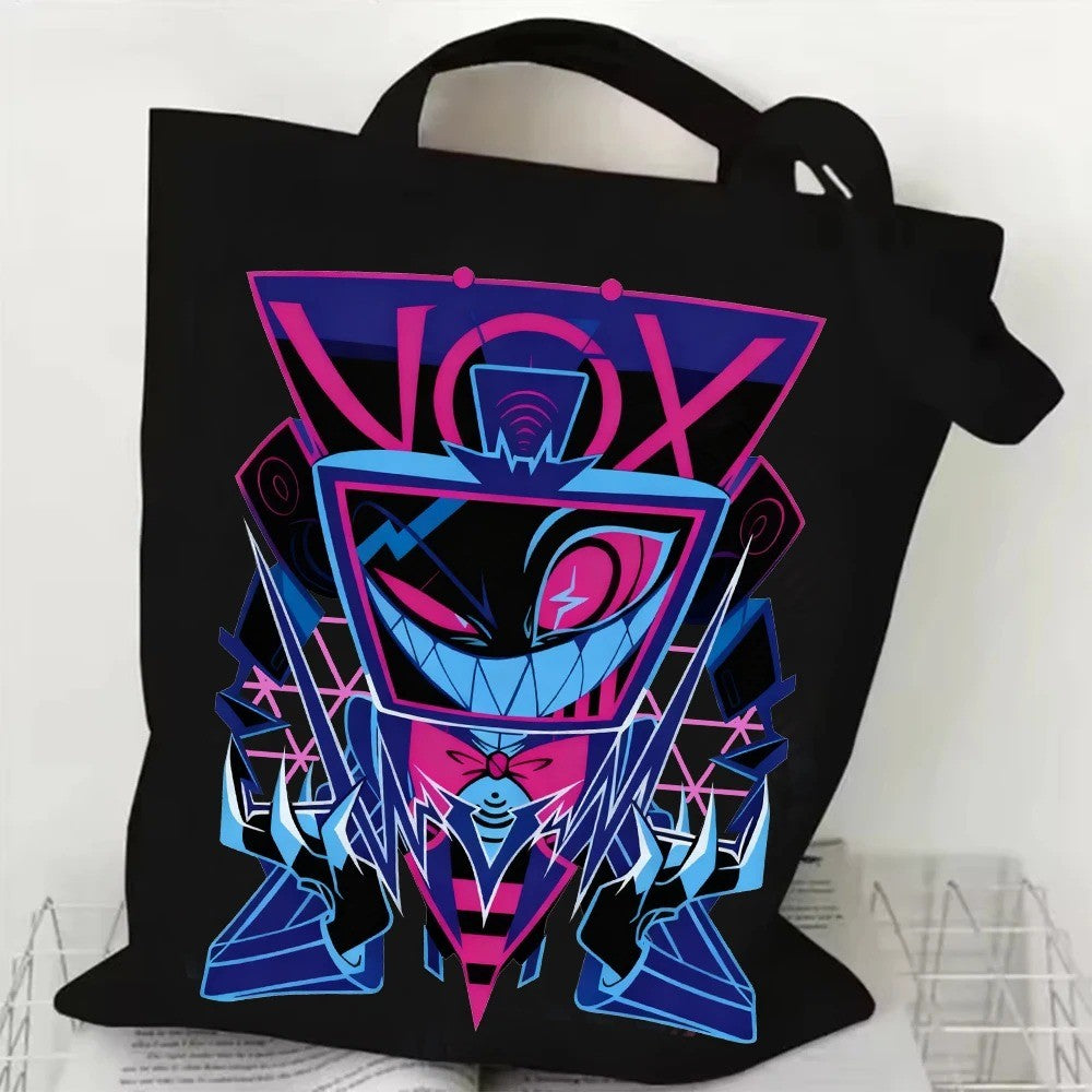 Popular Hazbin Hotel Vox Canvas Bag Shopping Tote Bag Shopper Bag for Fans Gift Latest Model Fashion Bag Derpy Merch Canvas Bag