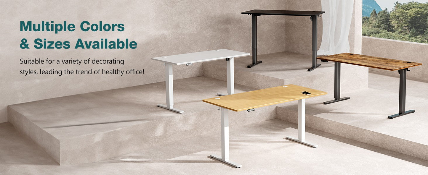 Mesa de Escritório Elétrica Ajustável em Altura JHK, Estação de Trabalho Ergonômica com Estrutura de Metal para Casa e Escritório